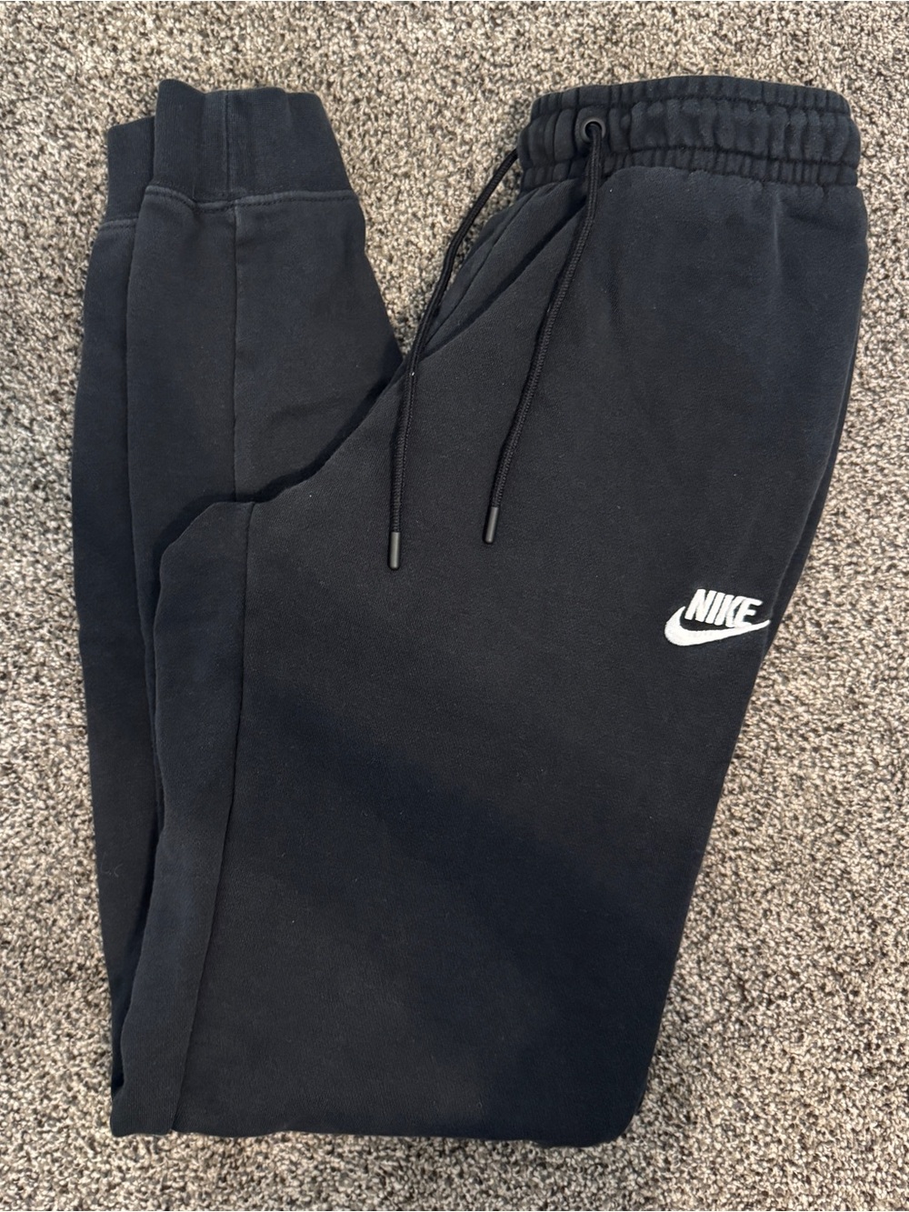 Nike Black Fleece Joggers with White Logo